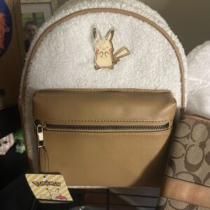 Pokémon Mini Back Pack-Faux Shearling Electric Type Pikachu